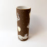 Waylande Gregory Tall Cylinder Vase with Leopards Matte Brown