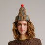 Multi Color Beanie with Pom Pom 100% Wool