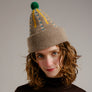 Dove Gray Beanie with Pom Pom 100% Wool