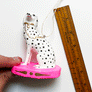 Fancy Dalmation Dog on Pink Paper Mache Ornament