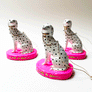 Fancy Dalmation Dog on Pink Paper Mache Ornament