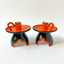 Vintage Mid-Century Ceramic Candle Holders Made in Japan (Set of 2)