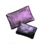Grape Purple Metallic Leather Pouch
