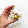 Baby Deer in Glass Dome Ornament