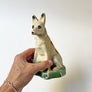Vintage Chalkware Seated Dog