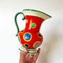 Vintage Ceramic Dotted Large Pitcher Made in Czechoslovakia