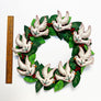Stitched and Beaded Felt Peace Dove Holiday Wreath