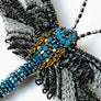 Beaded Dragonfly Embroidered Pin by Trovelore