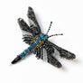 Beaded Dragonfly Embroidered Pin by Trovelore