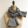 PATCH NYC Black Check Classic Linen Scarf