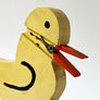 Vintage Handmade Wood Duck Memo Holder