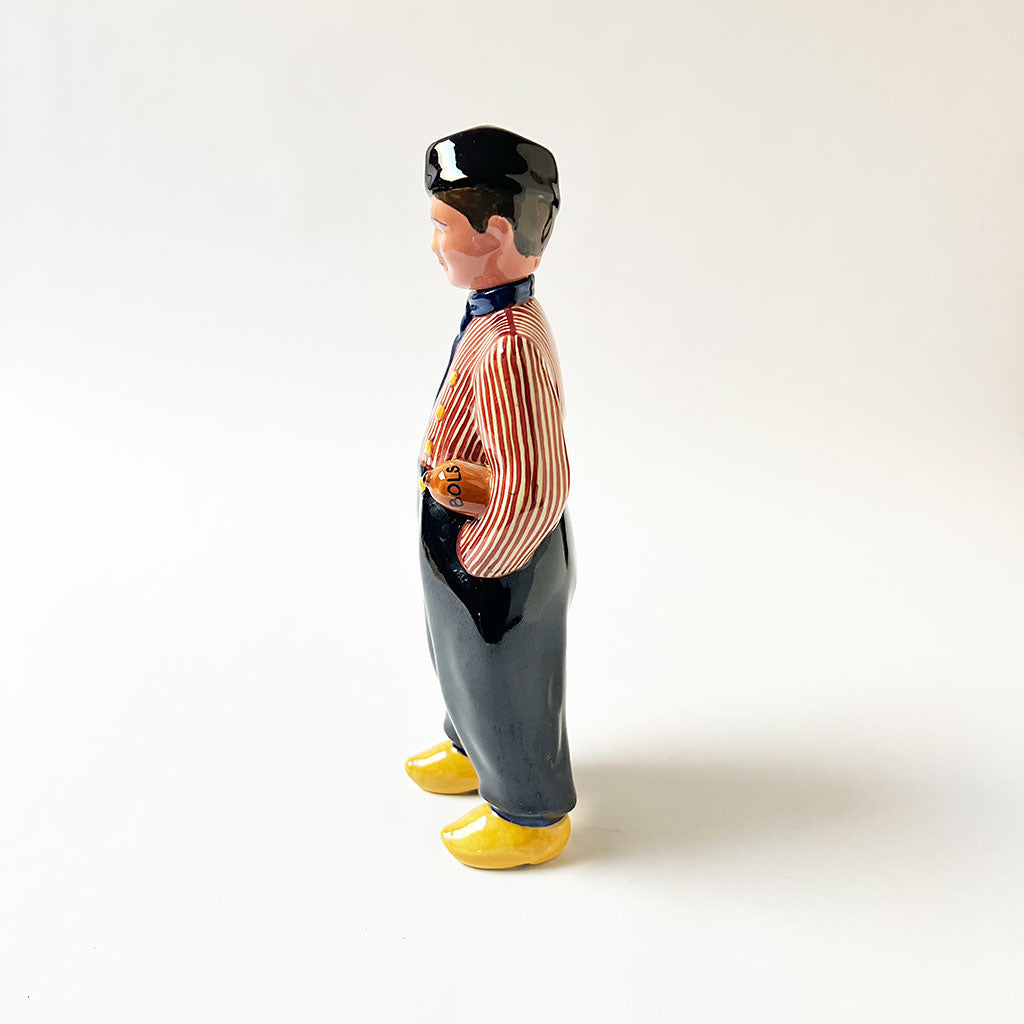 Vintage Figural Ceramic Dutch Man Liquor Bottle Made in Holland
