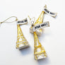Eiffel Tower Joyeux Noel Glass Ornament