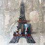 Vintage Metal Eiffel Tower Hanging Sculpture with Display Shelves