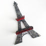 Vintage Metal Eiffel Tower Hanging Sculpture with Display Shelves