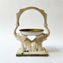 Vintage Art Deco Double Elephant Metal Dish Stand with Handle