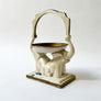 Vintage Art Deco Double Elephant Metal Dish Stand with Handle