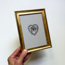 Don Carney Brown Left Eye with Gem Tear & Diamond Heart - Art Print in Gold Frame
