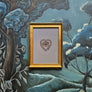 Don Carney Brown Right Eye with Gem Tear & Diamond Heart - Art Print in Gold Frame