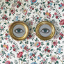 Don Carney Pair of Blue Eyes - Art Prints in Vintage Gold Leaf Round Frames