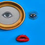 Beaded Radiant Blue Eye Embroidered Pin by Trovelore