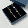Five Charm Victorian Drop Earrings Black