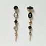 Five Charm Victorian Drop Earrings Black
