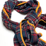 Blue, Red, Cream Plaid Flannel Scarf