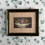 Flowers and Basket - Original Vintage Chromolithograph in Vintage Frame
