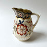 Vintage Ceramic Pitcher with Gold Tone Accents