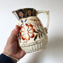 Vintage Ceramic Pitcher with Gold Tone Accents