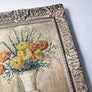 Vintage Still Life with Flowers Original Painting on Board in Ornate Frame
