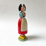 Vintage Wood French Lady Coin Bank Figurine Made in France