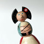Vintage Wood French Lady Coin Bank Figurine Made in France