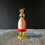 Vintage Wood French Lady Coin Bank Figurine Made in France