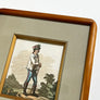 Austrian Man in a Landscape Original Hand-Colored French Engraving Vintage Art