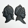 Vintage Cast Iron Silhouettes: Martha & George Washington (pair)