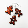 Glitter Gingerbread Man Glass Ornament