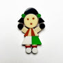 Multi-Color Polished Lucite Pin: Girl