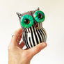 Vintage Murano Glass Striped Owl Figurine