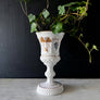 Vintage Large Milk Glass Goblet with Grapes & Vines