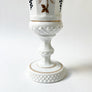 Vintage Large Milk Glass Goblet with Grapes & Vines