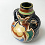 Vintage Deco Ceramic Vase with Double Handles Made in Japan