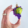 Purple Grape Cluster Glass Ornament