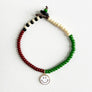 Happy Face Beaded Bracelet (Brown & Green)
