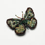Beaded Lime Green Butterfly Embroidered Pin by Trovelore