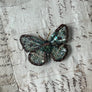 Beaded Lime Green Butterfly Embroidered Pin by Trovelore