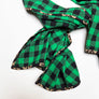 Green & Black Check Flannel Scarf
