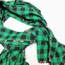 Green & Black Check Flannel Scarf
