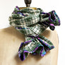 Grey & Cream Check Flannel Scarf